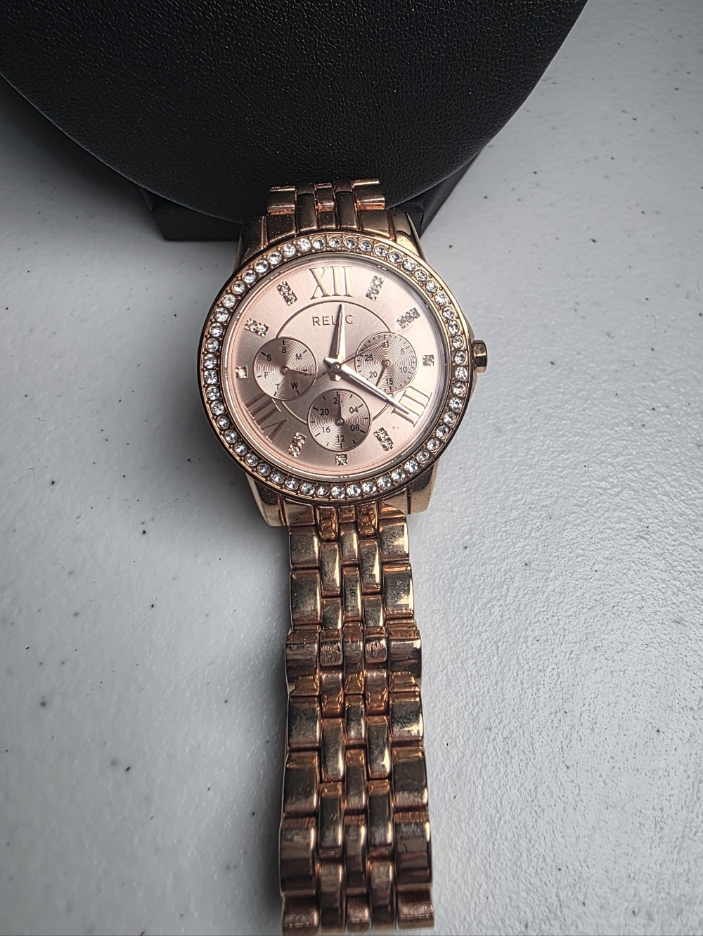 Relic Women’s Rose Gold Crystal Accent Bracelet Watch